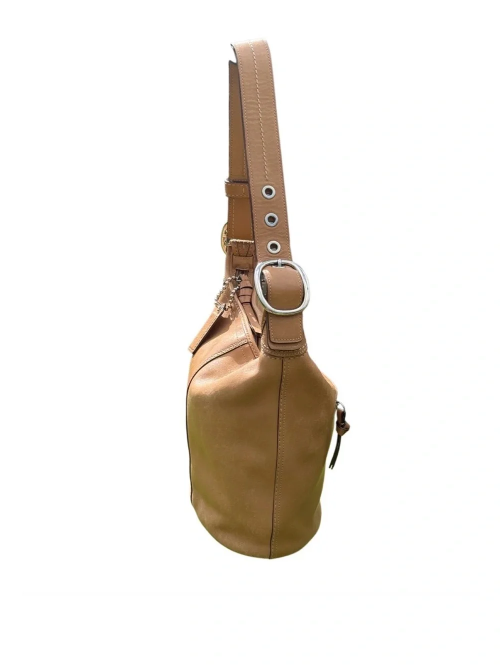 Coach Bleecker F13358 Tan Leather Bucket Hobo Shoulder Bag